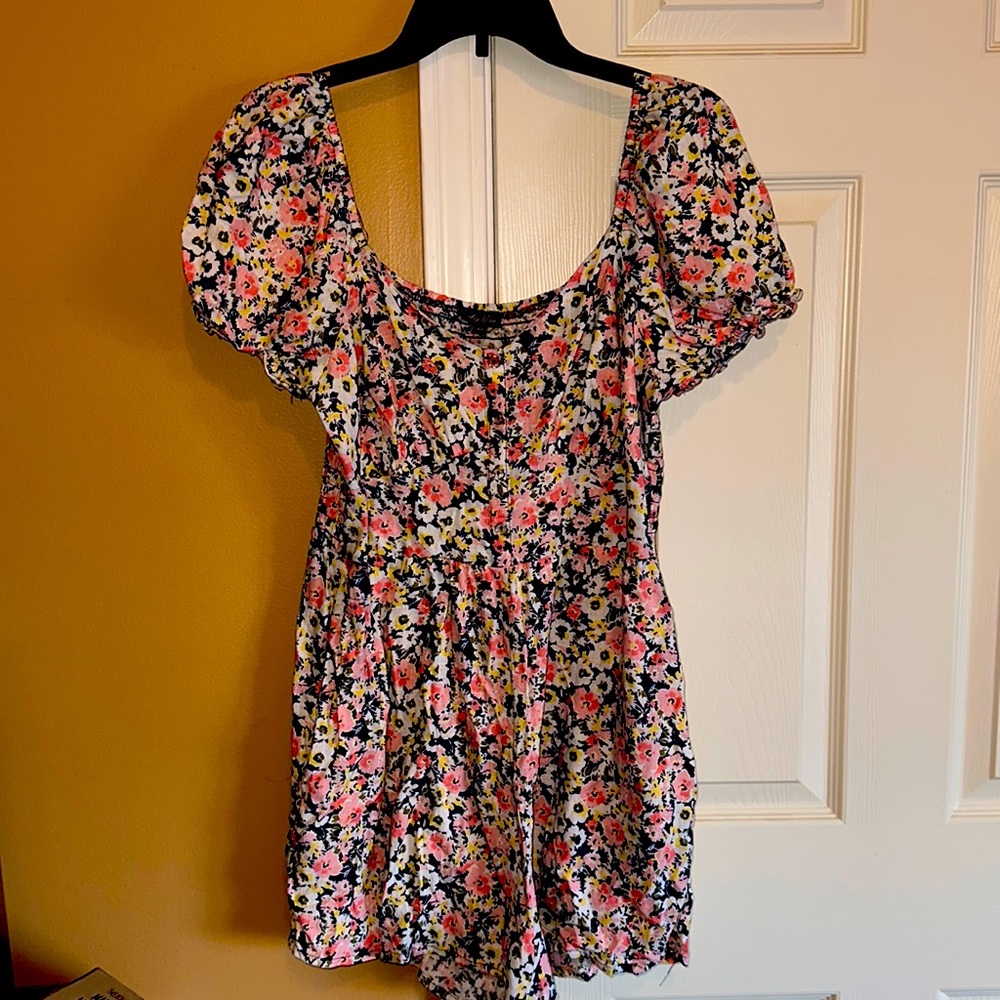 Floral Print Shorts Romper